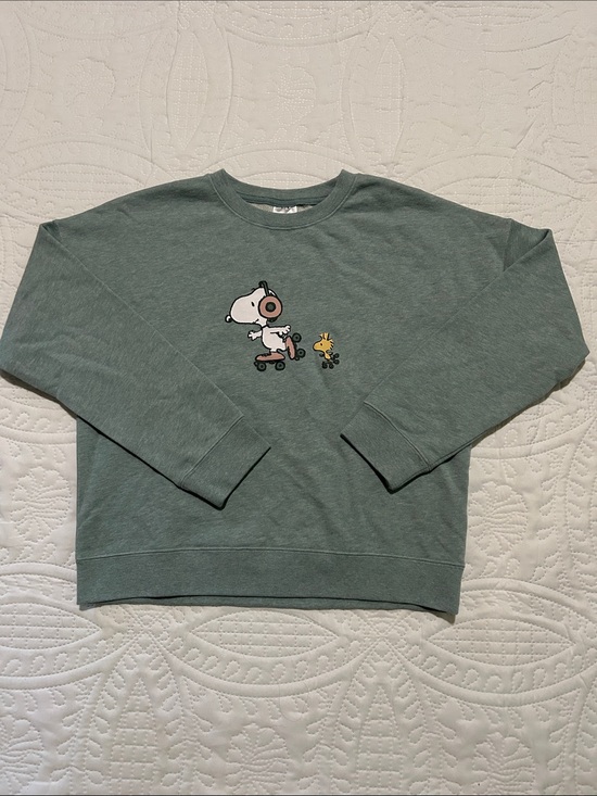 Cyrillus Other - Cyrillus Kids Soft Teal PEANUTS Crewneck Sweatshirt Sz: 12